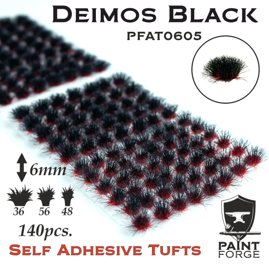 Paint Forge kępki trawki Deimos Black - 140sztuk / 6mm